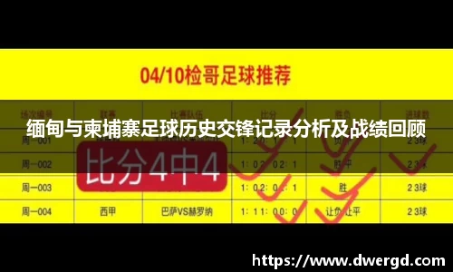 缅甸与柬埔寨足球历史交锋记录分析及战绩回顾